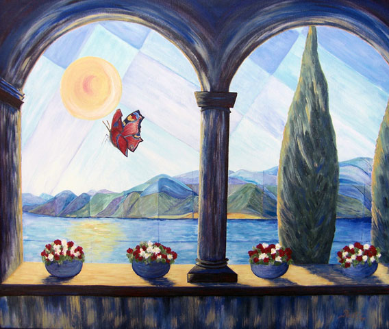 Am See, 60 x 50, Acryl auf Leinwand